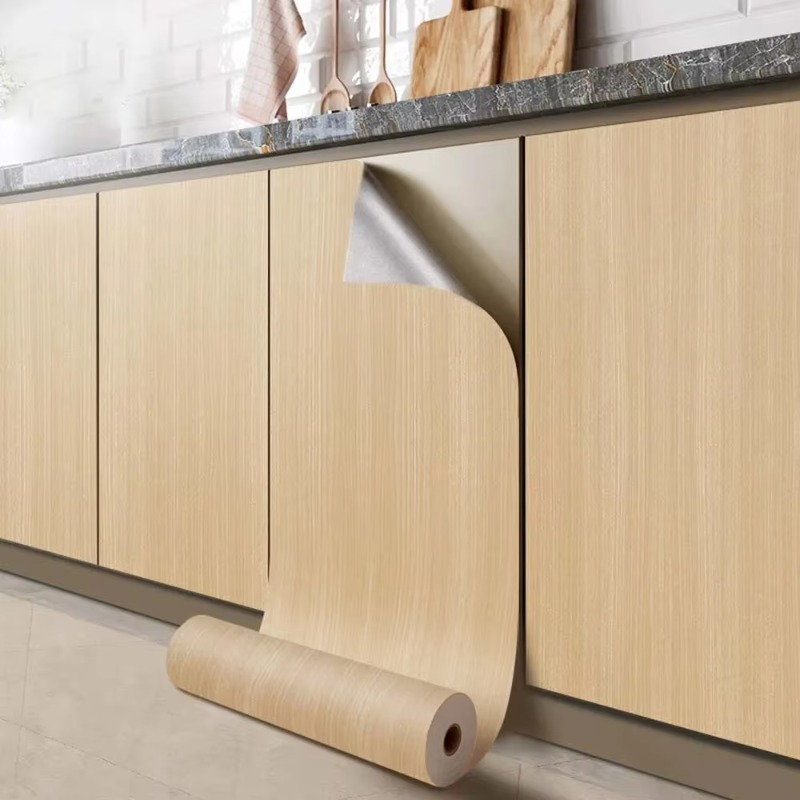 Power Tools Wallpaper - PVC vinyl yellow oak grain decorative