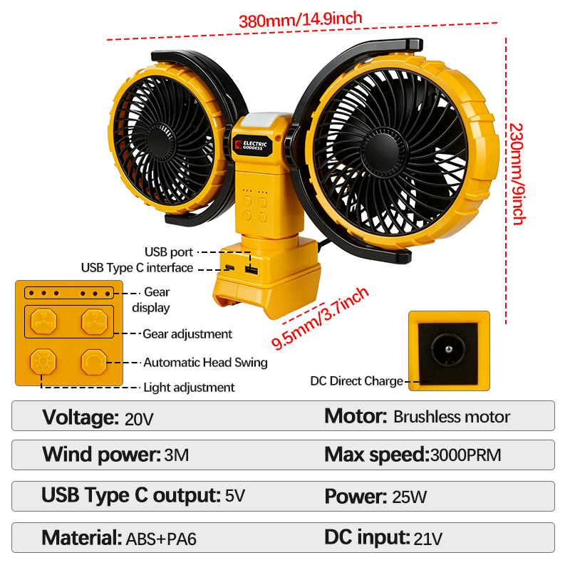 3000RPM Portable Dual Head Fan - Power Tools Lowes review and price